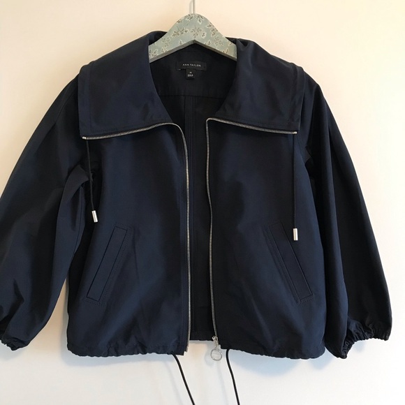 NWOT Ann Taylor Navy Anorak Windbreaker Jacket - Picture 5 of 8